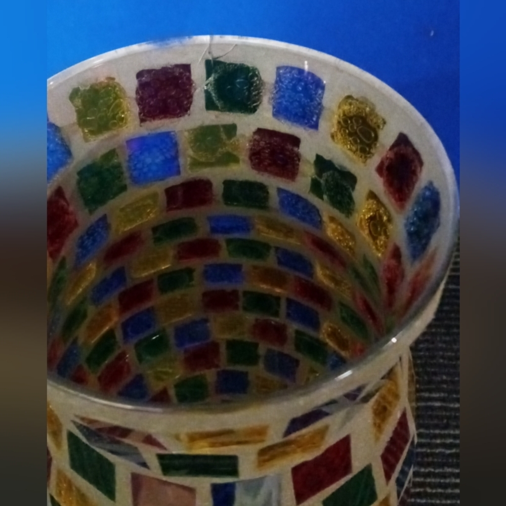 Mosaic Multicolor Vase vintage 1955 11×5 - Picture 5 of 8